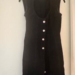 Frame Denim Black demon Button-Front Mini Dress